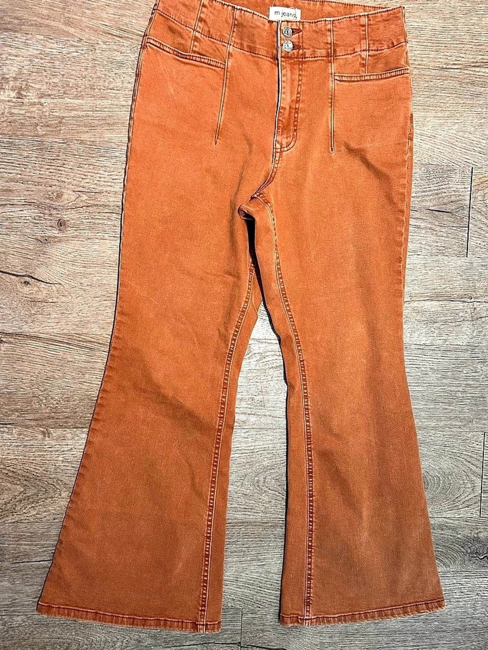 mjeans by maurices Wide Leg Jeans in Orange Waist 12 Like New